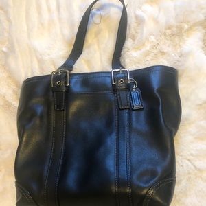 Black leather Coach handbag